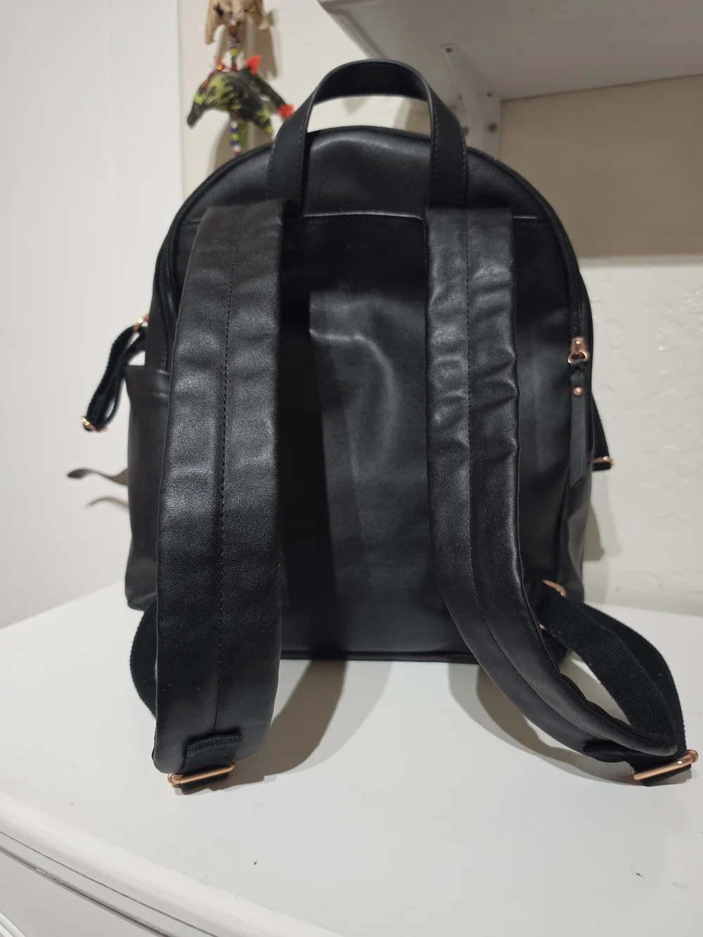 Black Leather Diaper Bag